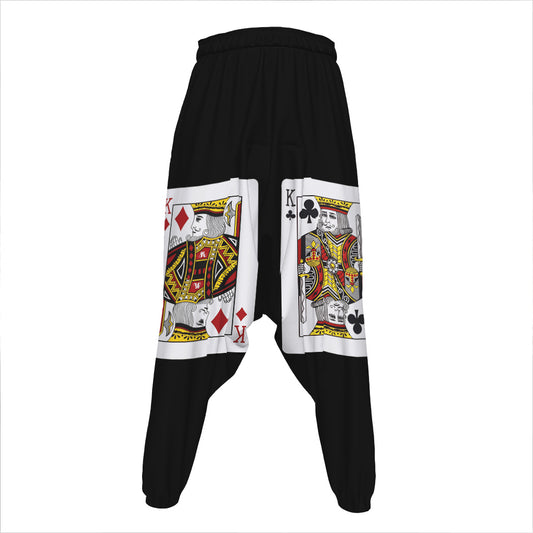 Four Kings Playing Cards Print Hammer Pants