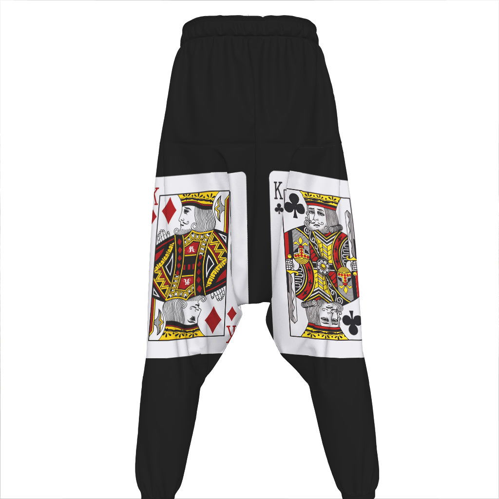 Four Kings Playing Cards Print Hammer Pants