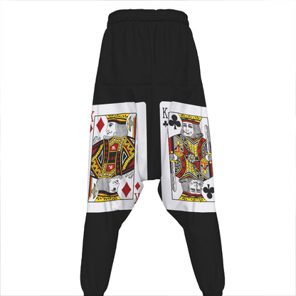 Four Kings Playing Cards Print Hammer Pants