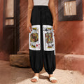 Four Kings Playing Cards Print Harem Pants