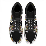 Four Kings Playing Cards Print High Top Leather Sneakers