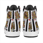 Four Kings Playing Cards Print High Top Leather Sneakers