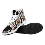 Four Kings Playing Cards Print High Top Leather Sneakers