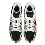 Four Kings Playing Cards Print High Top Leather Sneakers