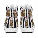 Four Kings Playing Cards Print High Top Leather Sneakers