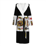 Four Kings Playing Cards Print Hooded Bathrobe