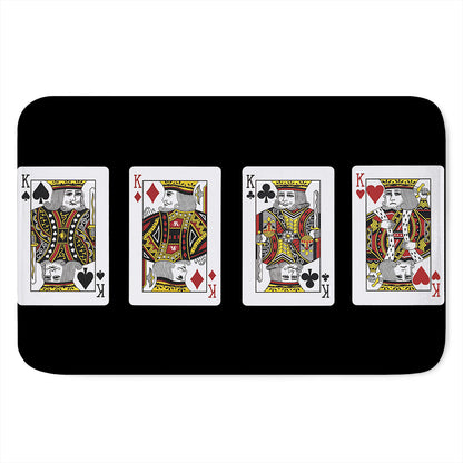 Four Kings Playing Cards Print Indoor Door Mat