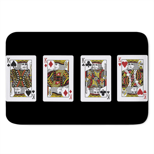 Four Kings Playing Cards Print Indoor Door Mat