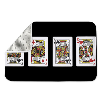 Four Kings Playing Cards Print Indoor Door Mat