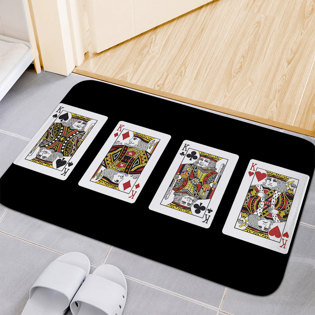 Four Kings Playing Cards Print Indoor Door Mat