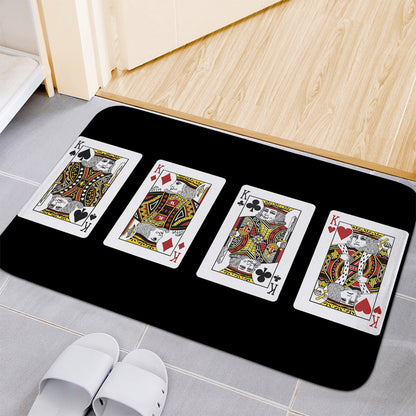Four Kings Playing Cards Print Indoor Door Mat
