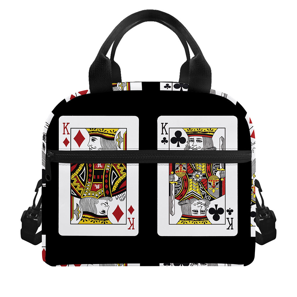 Four Kings Playing Cards Print Insulated Lunch Bag