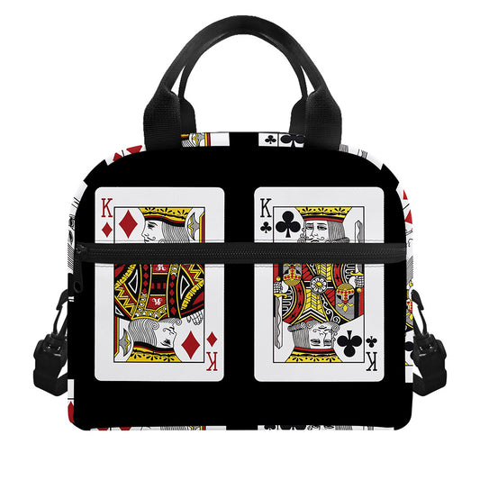 Four Kings Playing Cards Print Insulated Lunch Bag
