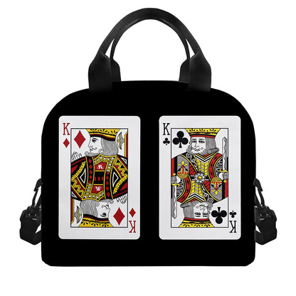 Four Kings Playing Cards Print Insulated Lunch Bag