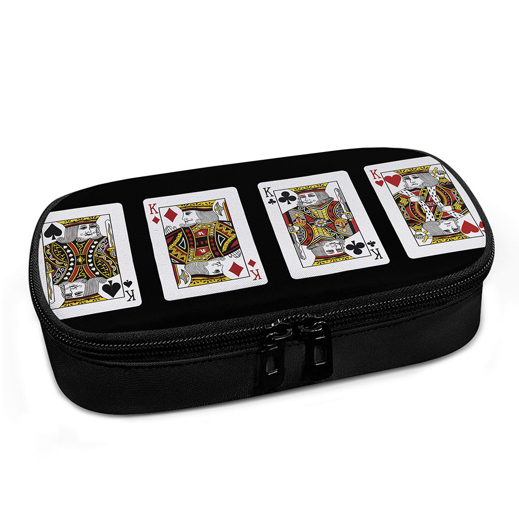 Four Kings Playing Cards Print Insulin Cooler Travel Case