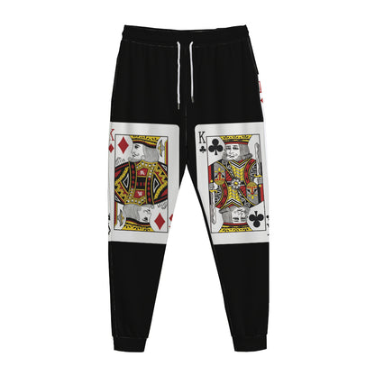 Four Kings Playing Cards Print Jogger Pants