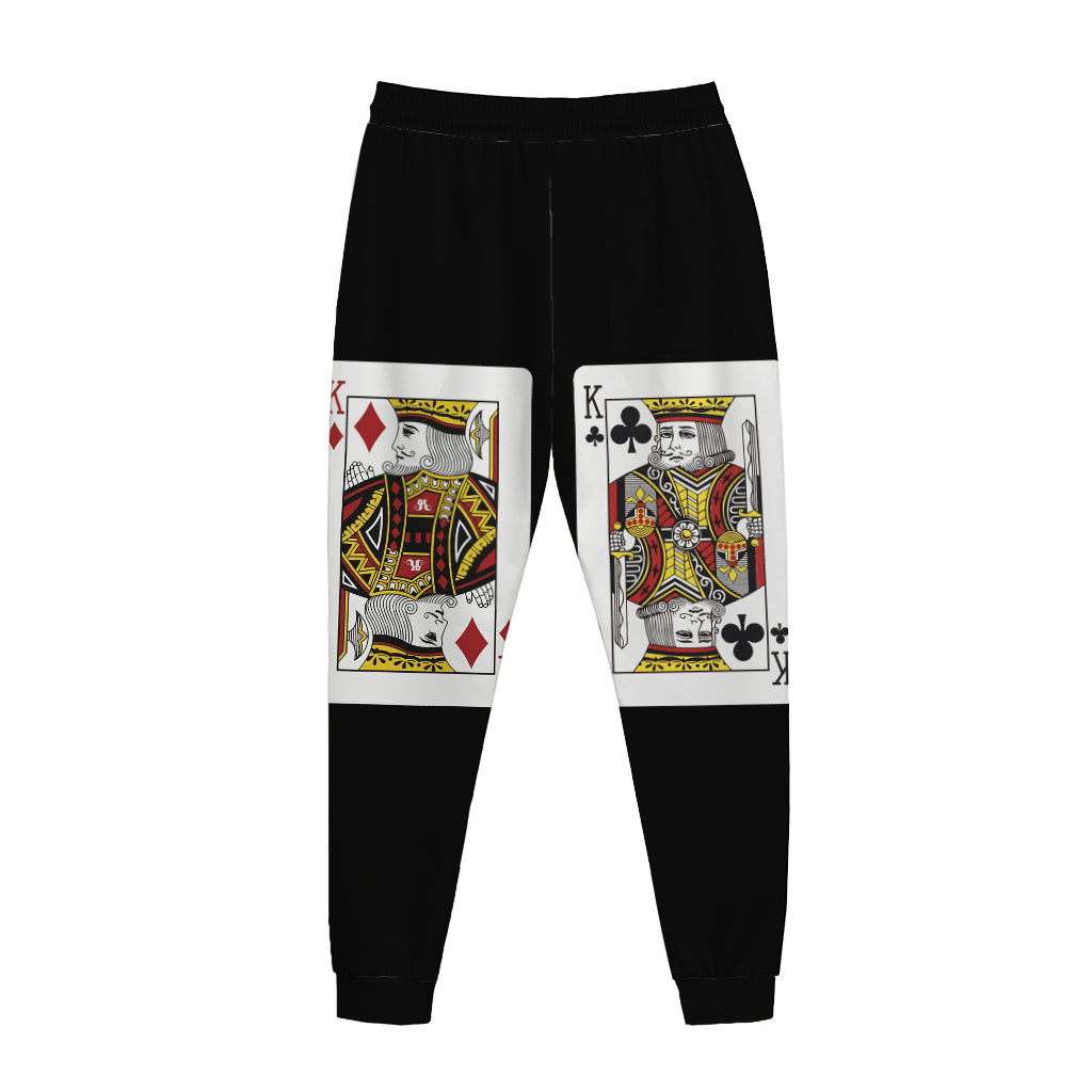 Four Kings Playing Cards Print Jogger Pants