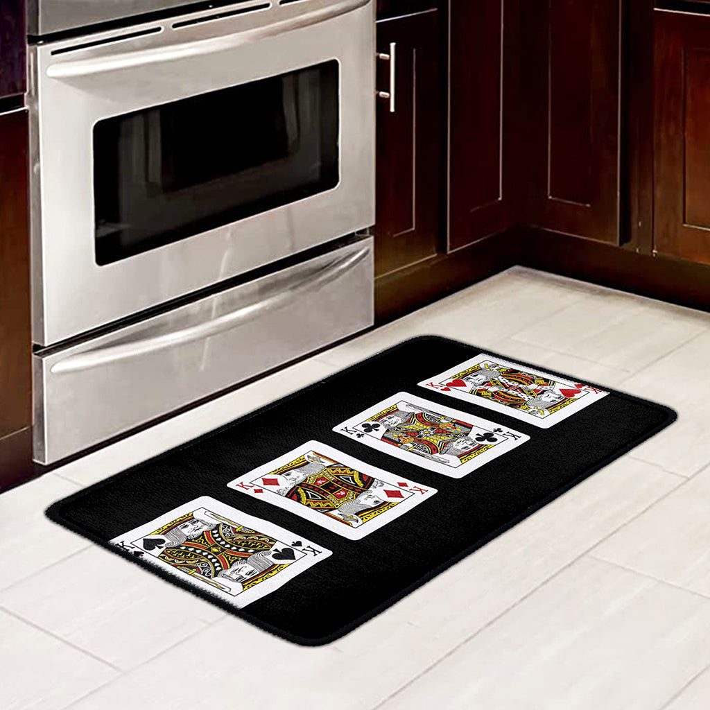 Four Kings Playing Cards Print Kitchen Mat