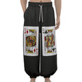Four Kings Playing Cards Print Lantern Pants