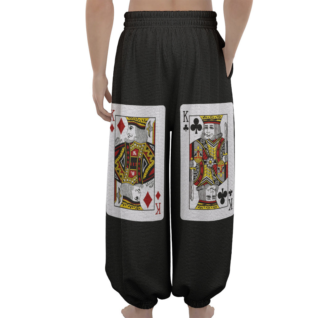 Four Kings Playing Cards Print Lantern Pants