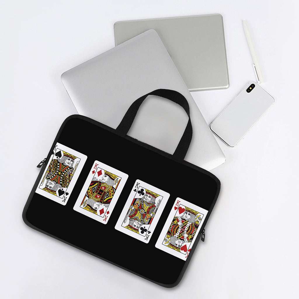 Four Kings Playing Cards Print Laptop Sleeve With Handle