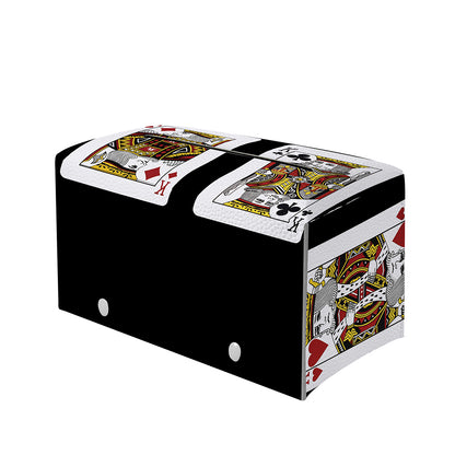 Four Kings Playing Cards Print Leather Tissue Box Cover
