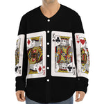 Four Kings Playing Cards Print Long Sleeve Baseball Jersey