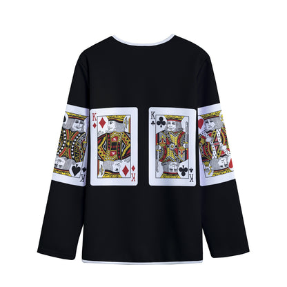 Four Kings Playing Cards Print Long Sleeve Short Coat