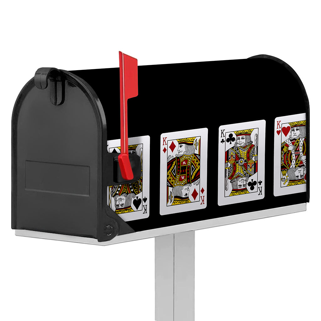 Four Kings Playing Cards Print Mailbox Cover