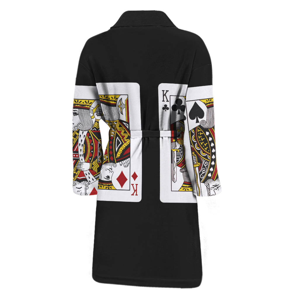 Four Kings Playing Cards Print Men's Bathrobe