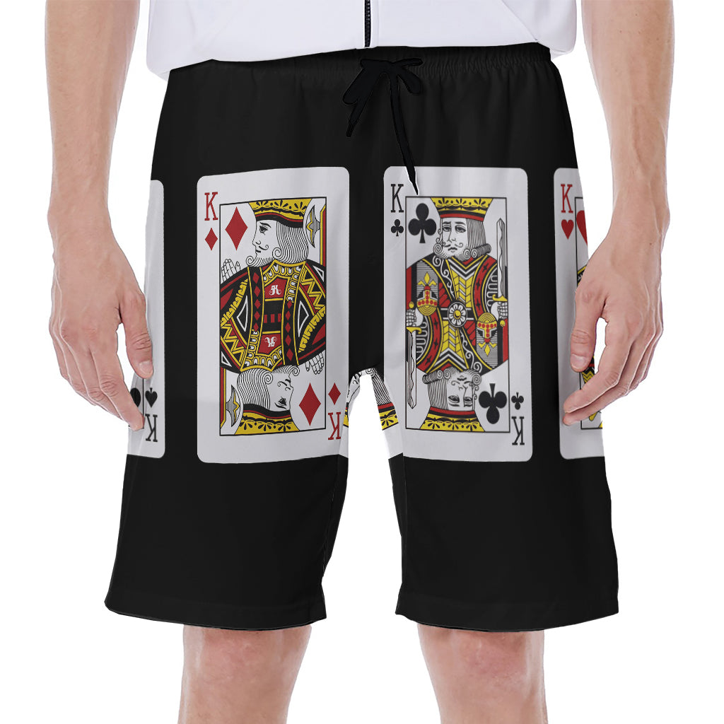 Four Kings Playing Cards Print Men's Beach Shorts