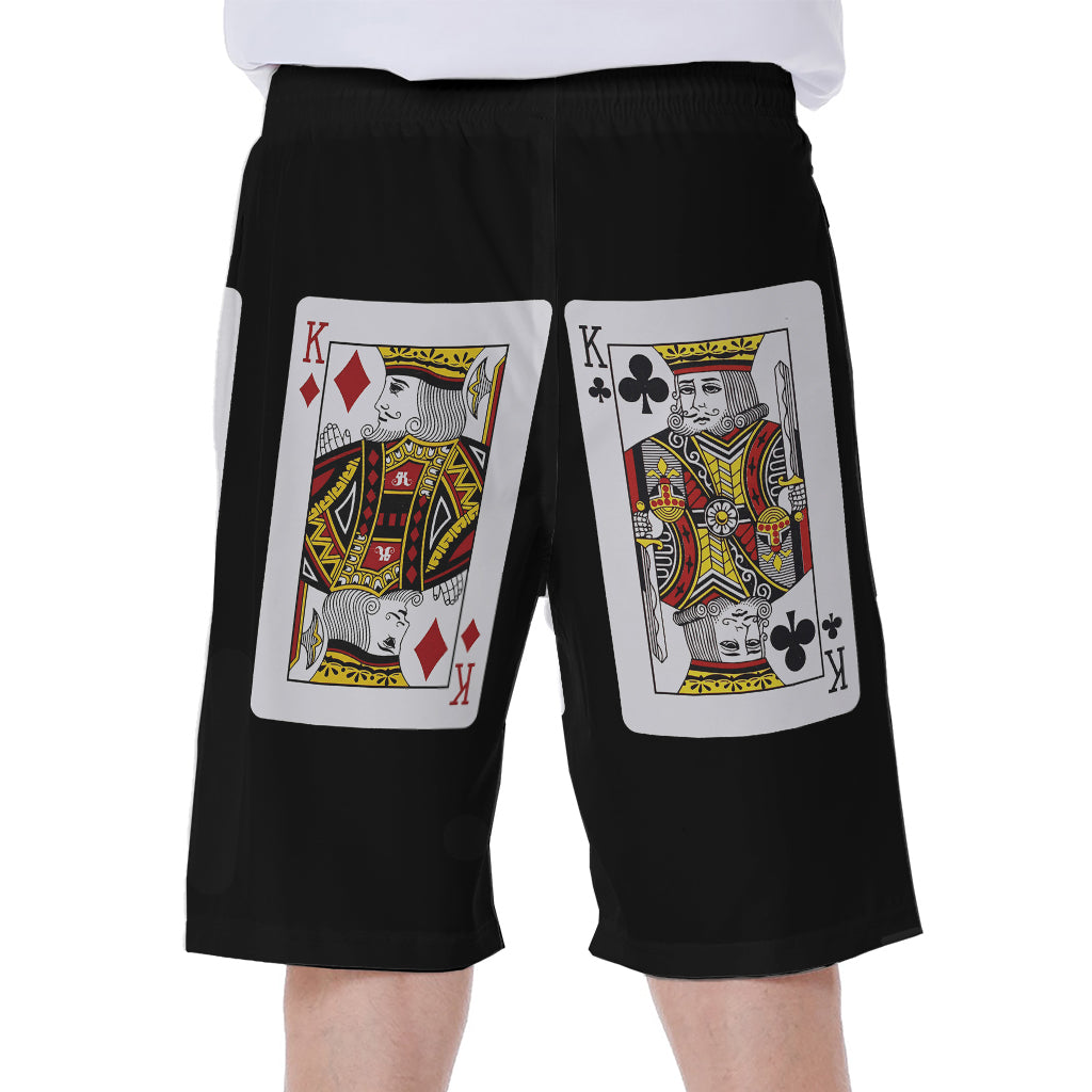 Four Kings Playing Cards Print Men's Beach Shorts
