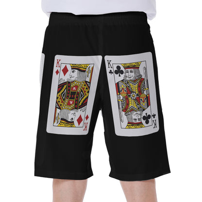 Four Kings Playing Cards Print Men's Beach Shorts