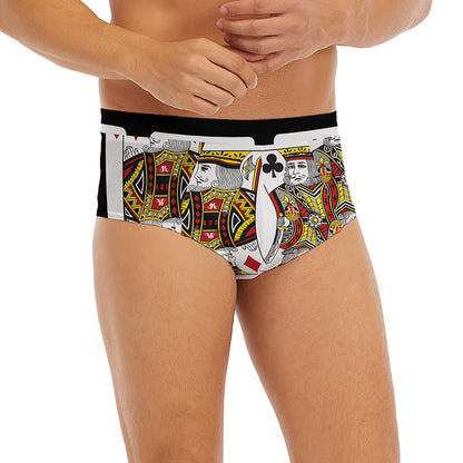 Four Kings Playing Cards Print Men's Briefs