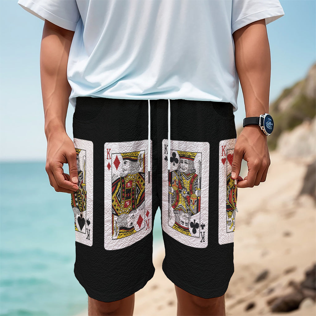 Four Kings Playing Cards Print Men's Cargo Shorts