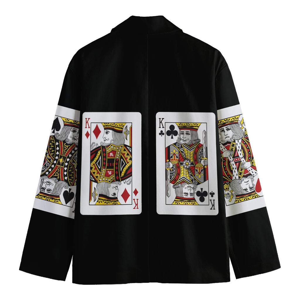 Four Kings Playing Cards Print Men's Cotton Blazer