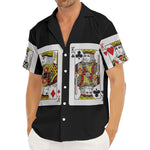 Four Kings Playing Cards Print Men's Deep V-Neck Shirt