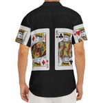 Four Kings Playing Cards Print Men's Deep V-Neck Shirt