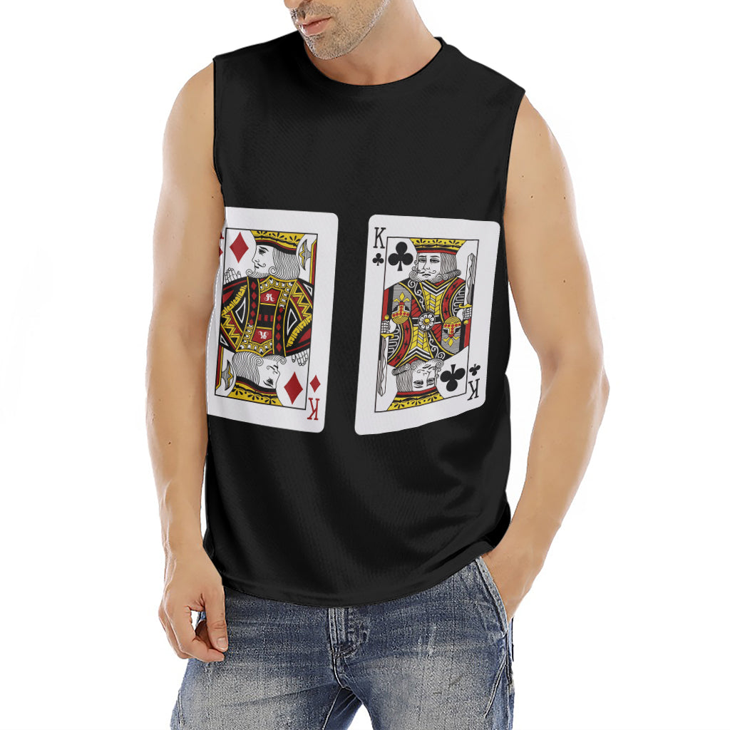 Four Kings Playing Cards Print Men's Fitness Tank Top