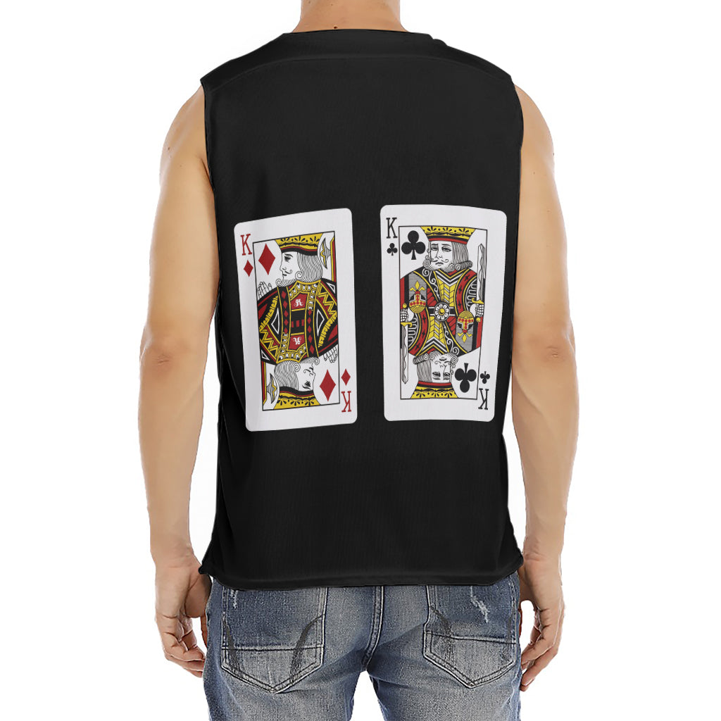 Four Kings Playing Cards Print Men's Fitness Tank Top