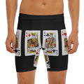 Four Kings Playing Cards Print Men's Long Boxer Briefs