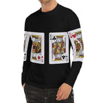 Four Kings Playing Cards Print Men's Long Sleeve Rash Guard