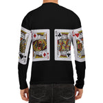 Four Kings Playing Cards Print Men's Long Sleeve Rash Guard