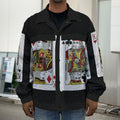 Four Kings Playing Cards Print Men's Shirt Jacket
