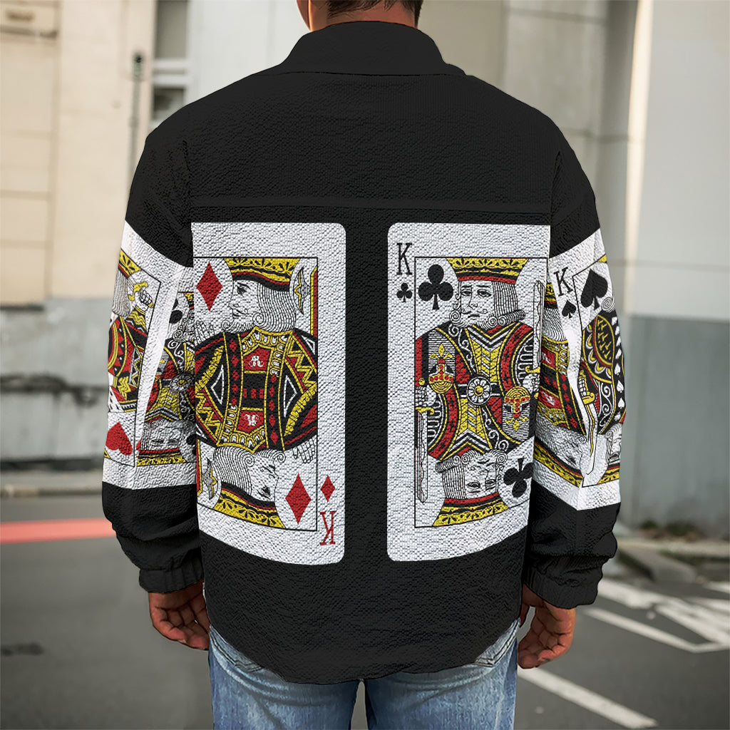 Four Kings Playing Cards Print Men's Shirt Jacket