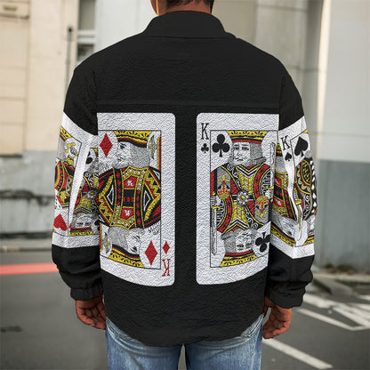 Four Kings Playing Cards Print Men's Shirt Jacket