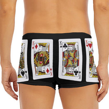 Four Kings Playing Cards Print Men's Short Boxer Briefs