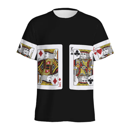 Four Kings Playing Cards Print Men's Sports T-Shirt