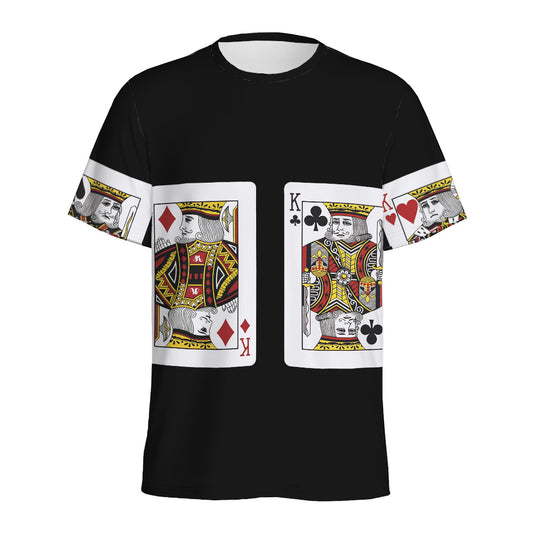 Four Kings Playing Cards Print Men's Sports T-Shirt