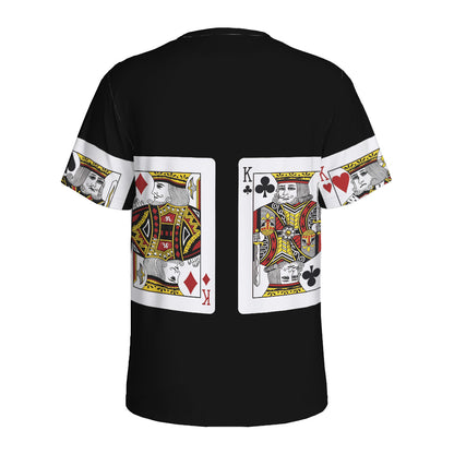 Four Kings Playing Cards Print Men's Sports T-Shirt
